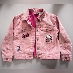 Hello Kitty Pink Printed Denim Jacket for Kids